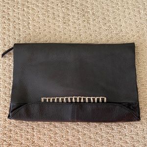Leather clutch bag